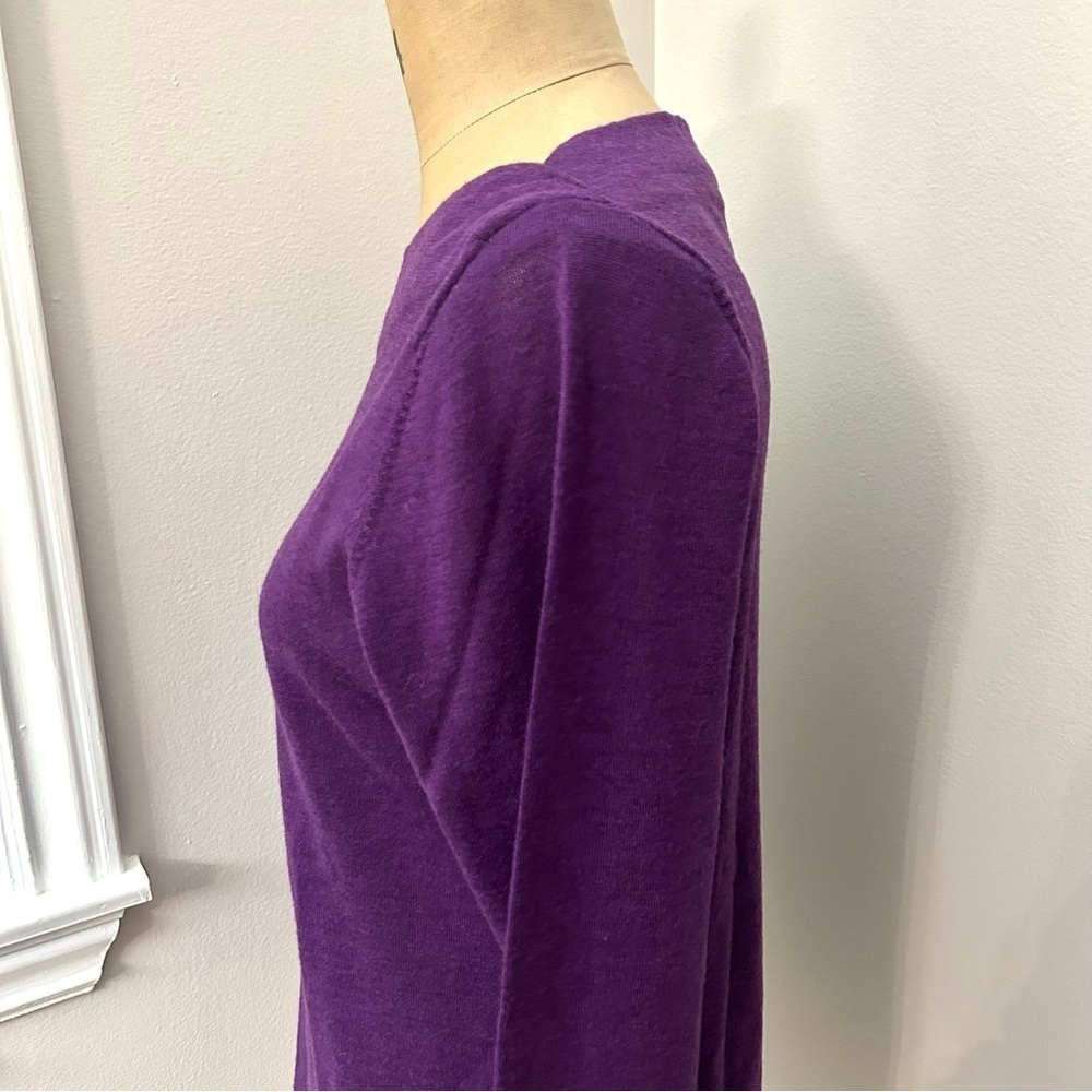 Eileen Fisher Women’s Purple Wool Boatneck Long Sleeve Tunic Sweater Sz L - Picture 8 of 12